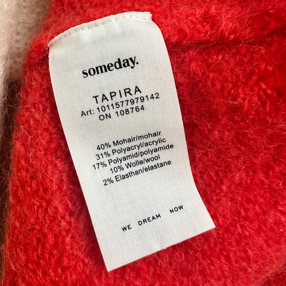 SOMEDAY Oversized COLOR BLOCK sweater TAPIRA with mohair - white pink red - Picture 6 of 10